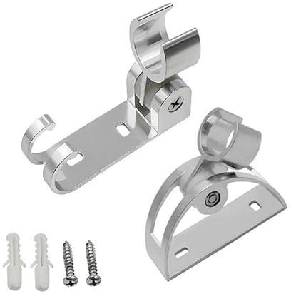 Handbrause Halterung für Duschstange von 22-25mm, Verstellbar Brausehalter Duschhalterung Duschkopfhalterung Clips Klemmen für Handbrause oder Duschkopf Für Badezimmer, Montage Ohne Bohren (Silber)