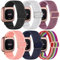 Zspoly 6 Pack Nylon Armband kompatibel mit Fitbit Versa 2/Versa/Versa Lite/Versa SE Band,weich dehnbar verstellbar und stilvoll Ersatz Armbandr Geeignet für Männer und Frauen.