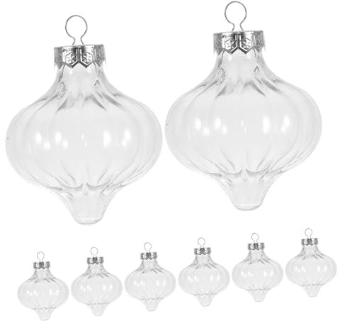DECHOUS Weihnachtsbaum Hängende Dekorationen 8 Stücke Weihnachtsschmuck Dekorative Weihnachtskugeln Füllbare Plastikkugeln