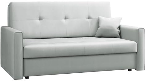 Mirjan24 Sofa Viva Bis III mit Schlaffunktion, Bettsofa, 3 Sitzer Polstersofa mit Bettkasten inkl. Kissen, Sofagarnitur, Schlafsofa Farbauswahl, Wohnlandschaft (Manila 14)