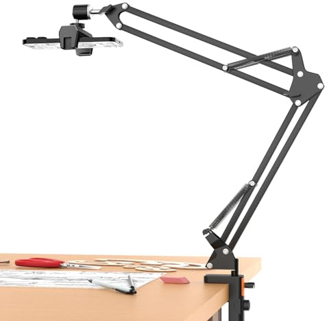 UBeesize Overhead Phone Mount Flexible Webcam Arm with Phone Holder and Ball Head Overhead Tripod for Phone Drawing Live Streaming Cooking Flat Photography