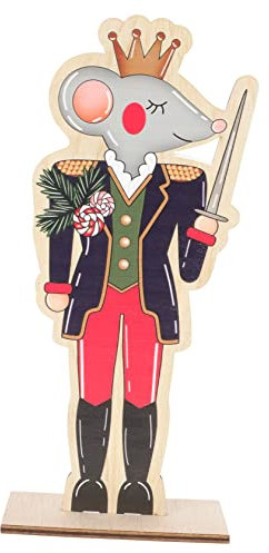 Cabilock Christmas Ornaments Nutcracker Mouse King Wooden Decor Mouse King Nutcracker Figure Christmas