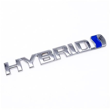 RZL 1 pz. Adesivi con Logo 3D Hybrid per rifacimento di Stemmi in Metallo Adesivi per Auto(Silver)