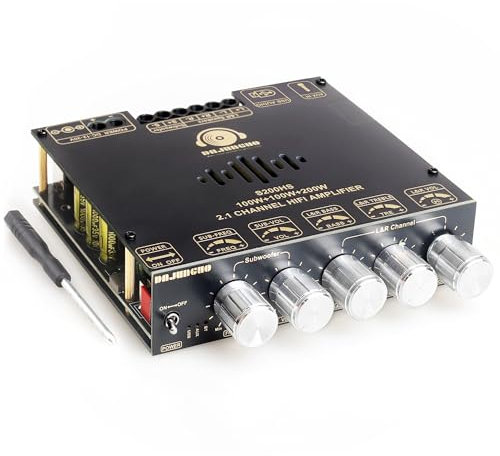 100W+100W+200W Power Amplifier Board, TPA3221 Chip with Bluetooth、AUX and USB Inputs, 2.1 Channel Audio Power Amplifier