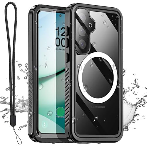 AICase für Samsung Galaxy S25 Hülle Wasserdicht,Handyhülle Galaxy S25 Schutzhülle Wasserfest mit Magsafe,360 Outdoor Stoßfest Staubdicht Panzerhülle mit Kameraschutz/Displayschutz for S25