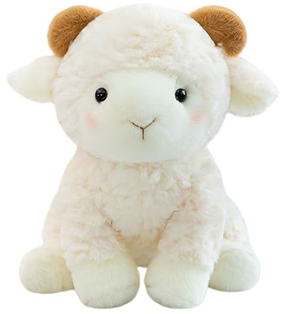 JORCEDI Schaf Kuscheltier, Weiches Flauschiges Lamm Plüschtier, Comics stofftiere, zum Kuscheln und Spielen, Schlafbegleiter für Kinder, Geschenke für Jungen und Mädchen (45 cm,Weiß)