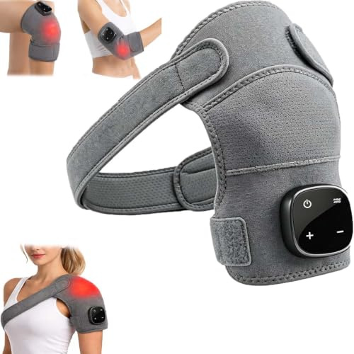 Relevo 3-in-1 Schultermassage, Relevo Triple Method Schulter-Massagegerät mit LED-Anzeige, Kabellose Schultermassage Gerät mit Wärme und Vibration (Eins)