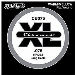 D'Addario CB075 Chromes Bass Guitar Single String, Long Scale .075
