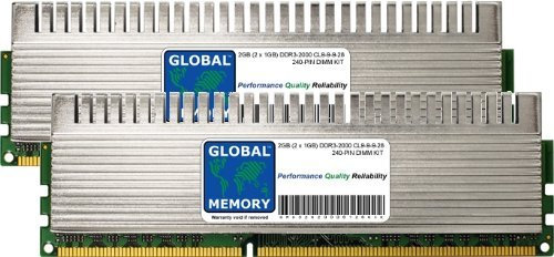 Kit di memoria RAM RAM 2 GB (2 x 1 GB) DDR3 2000 MHz PC3-16000 240 PIN OVERCLOCK DIMM compatibile con PC desktop/schede madri