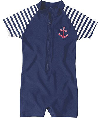 Playshoes UV-Schutz Einteiler Unisex Kinder Badeanzug Schwimmanzug Badebekleidung, Maritim, 98/104