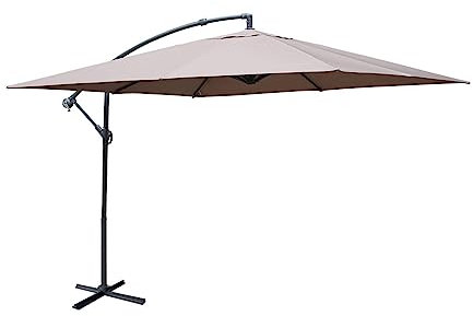sweeek Alice's Garden - Parasol déporté carré 3x3m - Hardelot 3x3m - Taupe - Manivelle anti-retour | Toile déperlante | Facile à utiliser