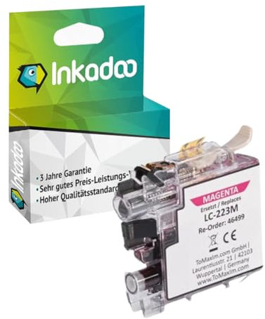 Inkadoo Tinte für Brother LC-223M VAL XXLMagenta Kompatibel MFC-J 4625 DW MFC-J 880 DW MFC-J 4620 DW MFC-J 1140 W DCP-J 4120 DW, ca. 650 Seiten Tintenpatrone, Druckerpatrone, Patronen, Druckertinte