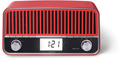 Sunstech RPRBT3500RD - Radio de sobremesa, con diseño retro (AM/FM, PLL, Bluetooth, altavoz, Aux-In, 6 W RMS) color rojo