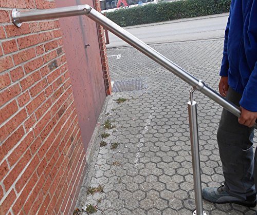 Edelstahl Handlauf 1500mm Treppengeländer Geländer Treppe Edelstahlhandlauf Wandhandlauf V2A Montagematerial von Bayram®