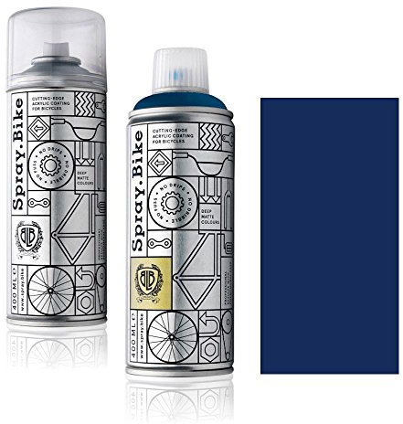 SPRAY.BIKE Fahrrad Lackspray in versch. Farben - KEINE GRUNDIERUNG notwendig - Acryllack/Lack Spray in 400 ml Spraydose, Matt- und Klarlack Optik möglich (Dunkelblau Dunkelblau, Klarlack Set)