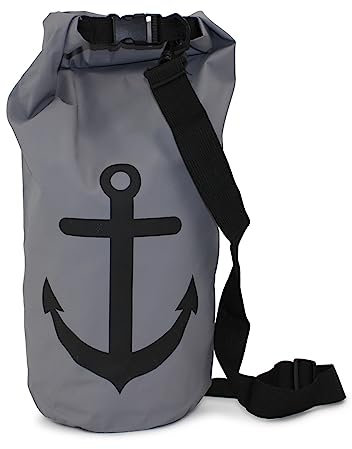 Sonia Originelli 10 Liter Seesack Anker Wasserfest Trockensack Survival Bag Farbe Grau