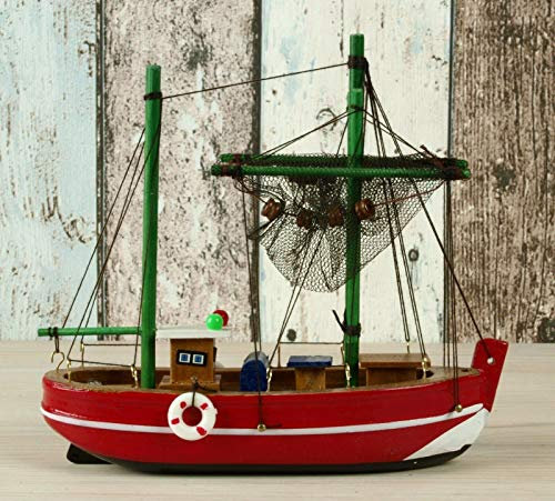 Küstenambiente Maritime Deko Krabbenkutter Fischkutter Kutter rot 16cm Boot