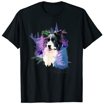 Border Collie Splash Art Hund Inhaber Geschenk T-Shirt T-Shirt