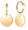 Feilok Damen Edelstahl Ohrringe Mode Ohrringe Kreis Metall Disc Cutout Ohrstecker mit Anhänger Geometrische Runde Ohrschmuck Gold