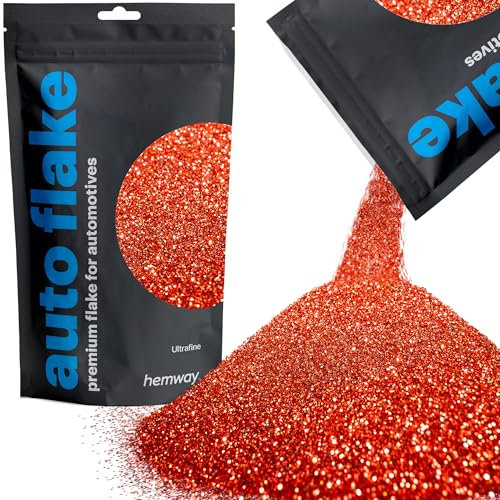 Hemway Premium Automotive Glitter Flake Paint Additive - Red Holographic | Ultrafine Metal Flakes for Car, Truck, RV, Motorbike & Boat Decoration | Mix with Auto Paint | 100 g