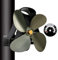 QJUZO Stromloser Ventilator Kaminventilator Ofenventilator für Kamin Feuerstelle Holzöfen Öfen Hitzebetrieben Umweltfreundlich Geräuscharmer 4 Rotorblätter mit Thermometer,Grau