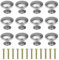 MengH-SHOP Perillas de Gabinete Redondas Perillas de Cajón 30mm Tiradores de Muebles Perilla de la Puerta con Tornillo Perillas Manijas para Armario Cajón Aparador Cocina 12 Piezas Plata