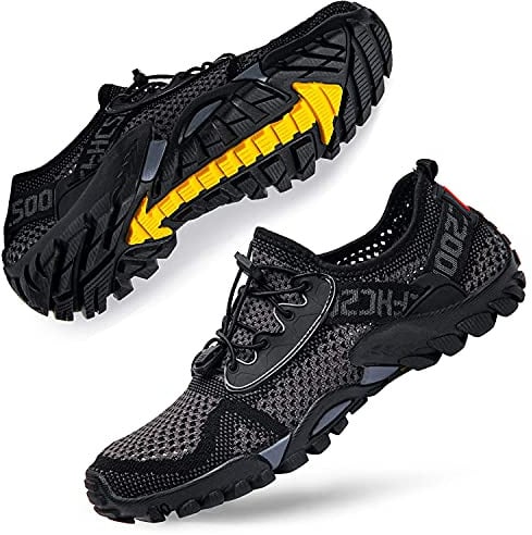 DimaiGlobal Zapatillas de Trekking para Hombres Verano Sandalias Deportivas Pescador Playa Zapatos Casuales Transpirable Zapatilla de Senderismo 44EU Gris