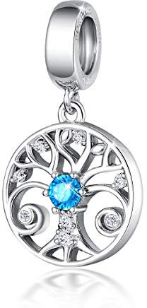 FOREVER QUEEN Familie Stammbaum Charm Anhänger für Charms Armband 925 Sterling Silber Stammbaum Charm Bead…