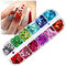 Heart Nail Art Glitter Sequins, 3D Laser Love Heart Nail Decals Sticker Holographic Nail Sparkle Glitter for Manicure Make Up DIY Decals Decoration
