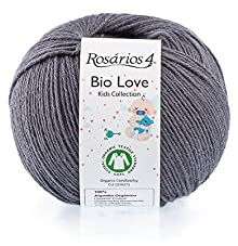 Strick- und Häkelgarn aus Bio-Baumwolle, Sport-Baby-Garn, 50 g Knäuel, Bio-Bio-GOTS-zertifiziert, ideal für Babys (grau 23)