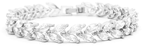 Goldwinter White marquise tennis bracelet 18ct white gold jewellery plated sparkly with gift box (16)