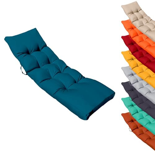 Linxor - Coussin matelassé pour Bain de Soleil, transat - 185 x 60 cm - Plusieurs Coloris
