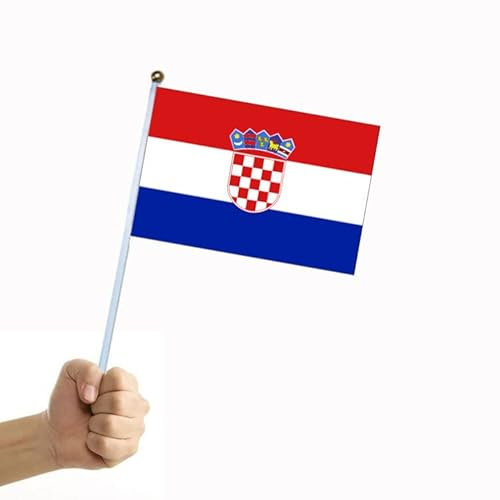 50 Stück Flagge 14 * 21 cm Kroatien Handschwenkflagge Kroatien Miniflagge Kleine Flagge