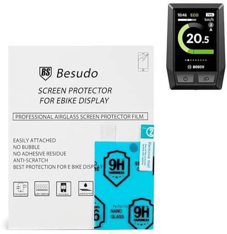 Besudo Displayschutz Schutzfolie für Bosch Kiox Display (2er Pack) - 9H Panzerglasfolie für Bosch Kiox Bedienenheit- Schutzglas für Bosch Nyon-Transparent, Kratzfest, Anti-Fingerprint-C2
