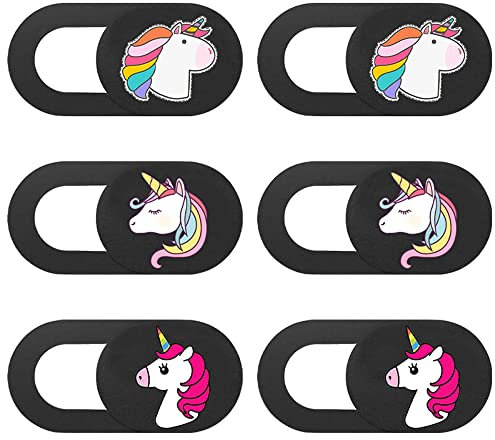 Webcam Abdeckung 6pcs Dünne Cover Set Camera Cover Slim Kamera Zubehör Mit Niedlichem Schutz Ihrer Privatsphäre Design Webcam Cover für Laptop, PC, MacBook, IMac, IPad, Smartphone (Katze) (Einhorn)