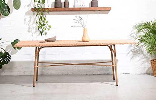 Vintagehaus Rattan Esstisch 210/100 Cabana Bilbao Bambusoptik 210 Outdoor
