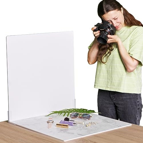 2 Pz. Pannello Di Fondo Fotografico | Sfondo Realistico Per Foto | Fondali Fotografia Per Cibo | Photo Backdrop Board (Big, White & Marble) | Marmo E Bianco | Grande