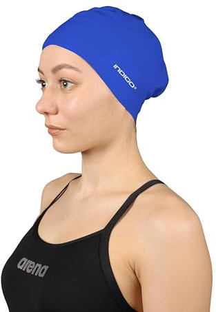 DRUNA Gorro de Natación Silicona para Cabellos Largos, Silicone Cap, Gorro para Piscina, Swimming Cap (Azul)