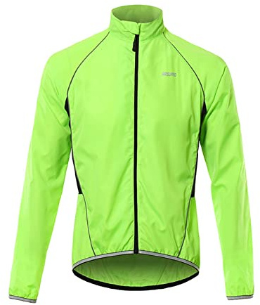 Men's Full Zip Long Sleeves Cycling Jerseys Bicycle MTB Bike Shirt Mountain Bike Men's Clothing, Green, L