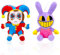 Jiuwtence The Amazing Digital Circus Plush Toys, 2 Stücke Plüsch-Zirkuszahlen-Plüsch, Zirkusclown-Plüschspielzeug für Kinder Erwachsene Jungen Mädchen(Pomni+Jax)