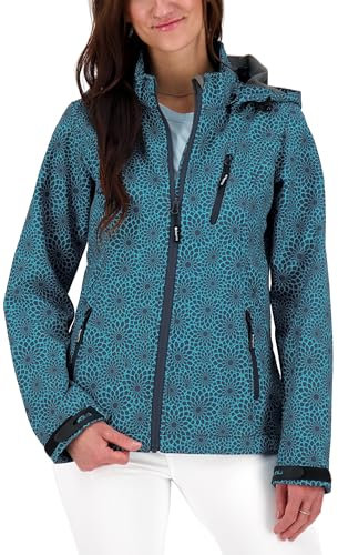 Deproc Active Shelby Peak Veste Softshell pour Femme avec Capuche Amovible, Bleu Marine, 54 Große Größen