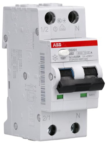 ABB DS201 B32 A30 FI/LS-Schalter RCBO 1P+N Typ A 6kA 30mA 32A | Kompakter Kombischutzschalter Typ A mit B-Charakteristik - Normgerechter Schutz nach IEC/EN 61009-1 und 61009-2-1