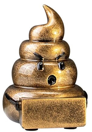 eberin · Der Champion des Humors: Resin Loser/Looser Pokal mit Wunschtext · Motiv: EIN Kothaufen-Emoji mit Gesicht · charmantern Verlierer Pokal · Größe 9,5 cm (OHNE Gravur)