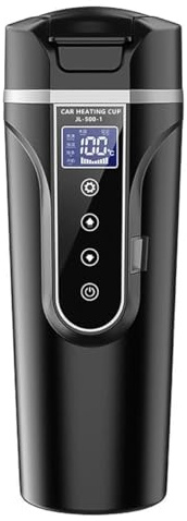 Sarini Bollitore da 500 ml per Tazza da Viaggio in Auto Tazza per Acqua riscaldata per Veicoli elettrici 24 V/12 V con Display LCD e Controllo della Temperatura per Camion Auto