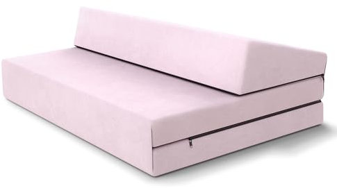 FDM Klappmatratze Suzi 120x200 cm Kaltschaum Gästematratze Höhe 9 cm Härtegrad H3 Öko-Tex Allergikergeeignet Bezug Trinity Waschbar rosa