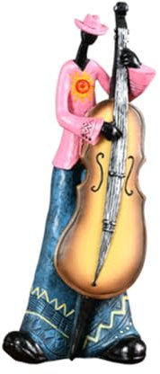 PAMENET Jazz Band Player Figuren Vintage Musiker Figur Harz Statuen Desktop Ornament Retro Skulptur Home Indoor Decor E