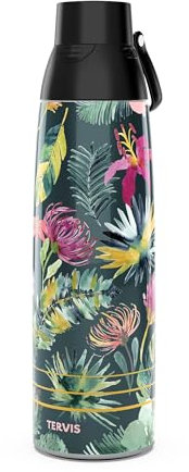 Tervis Venture Water Bottle Sara Berrenson - Kalani Peacock Triple Walled Insulated Tumbler Travel Cup Keeps Drinks Cold & Hot, 36oz, Stainless Steel