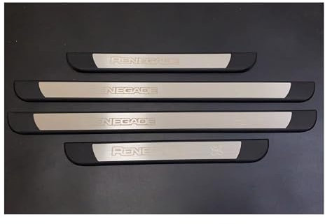 Acciaio Inox Battitacco per Auto Sticker Protezione Davanzale Della Porta Protezione Antigraffio Soglia Styling per Jeep Renegade, 4 Pezzi