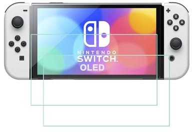 HYGMOCC Proteggi schermo in vetro temperato per Nintendo Switch OLED Game Player Trasparente HD Trasparente Antigraffio Protezione a copertura totale [2 Pack]