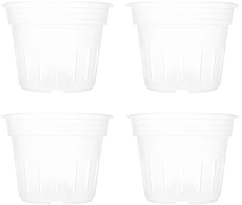Happyyami 4pièces Pots De Culture Plastique Transparent pour Orchidées Contenants De Rempotage pour Plantes Et Fleurs